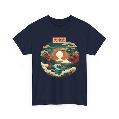 Japanese Art Shirt, Japan Lover, Japanese Red Sunset Women Men T-Shirt