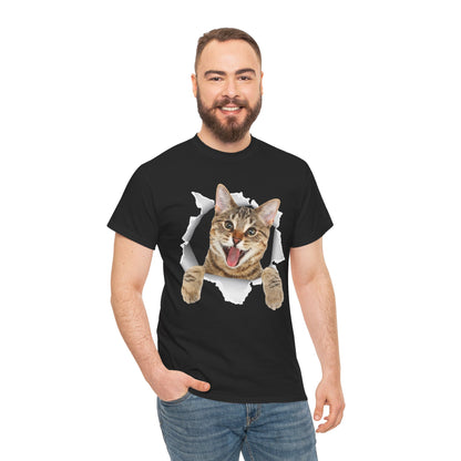 Cat T-Shirt, Cat Torn Cloth, Cats Owner Kitten Lovers Gifts Women Men Cute Shirt