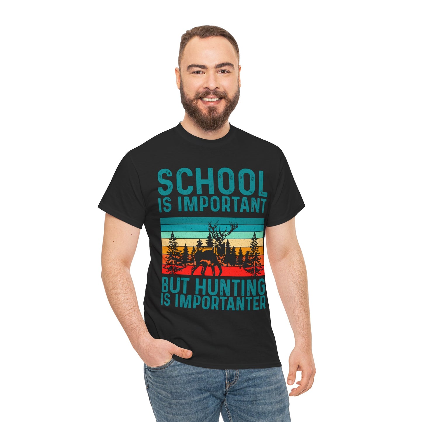 Deer Hunting Shirt, School Is Important But Hunting Is Importanter Hunting Season Lovers T-Shirt