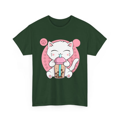 Anime Cat Shirt, Boba Cat Bubble Tea Neko, Japanese Kawaii Cat Lovers Gifts Shirt
