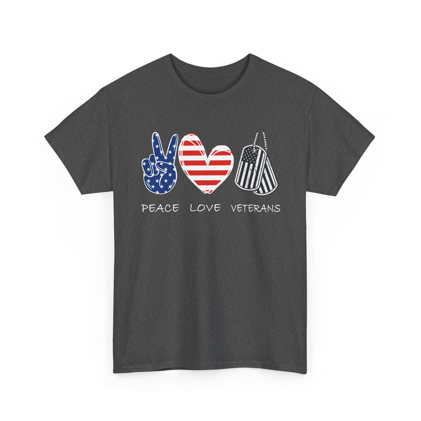Veterans Day T-Shirt, Peace Love Veterans, Veterans American Flag Men T-Shirt