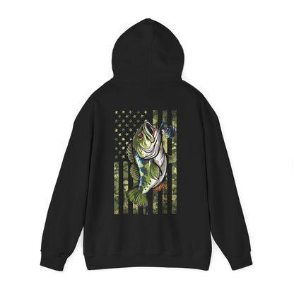 Fisherman Hoodie, American Flag Camouflage Fishing, Fishing Season Lovers Camo Hoodie