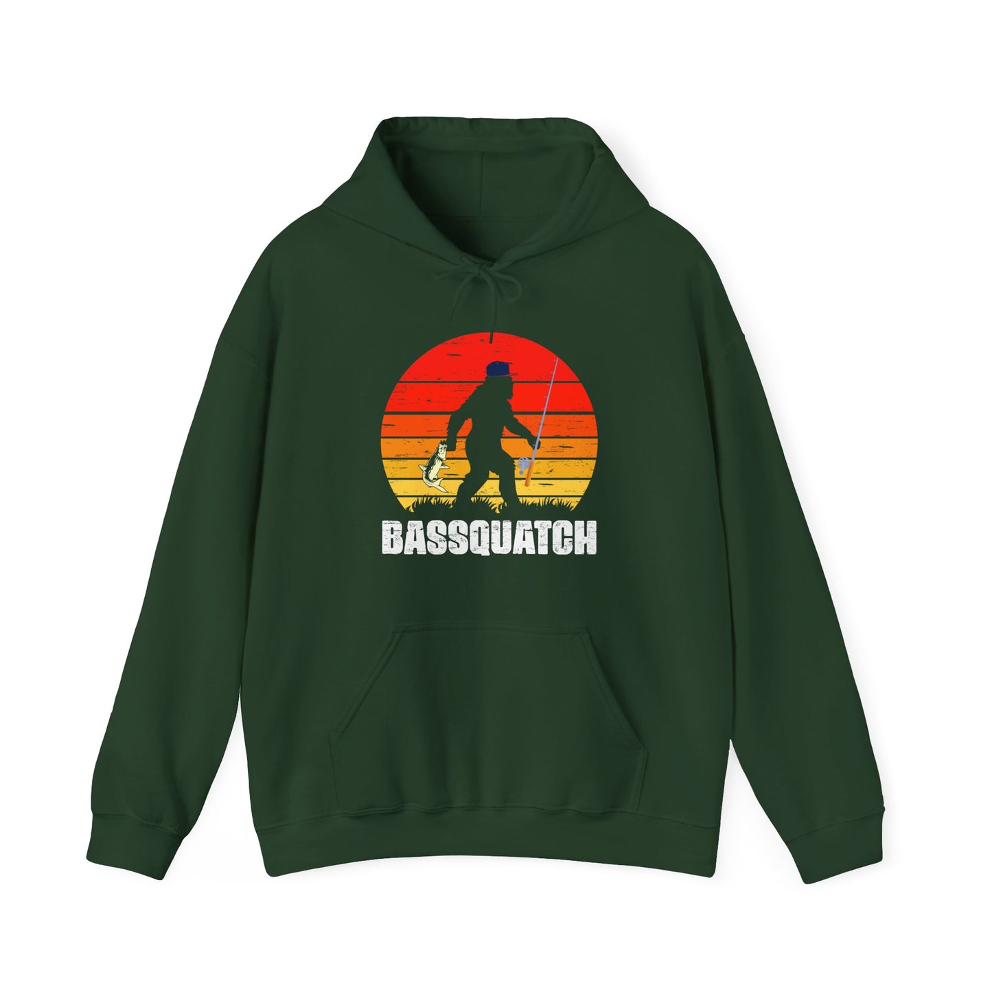 Bigfoot Fishing Hoodie, Bassquatch Sasquatch Fishing, Fishing Bigfoot Lovers Hoodie