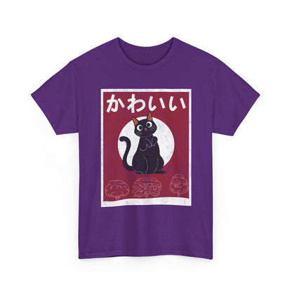 Kawaii Cat T-Shirt, Japanese Art Lovers Gifts, Anime Cat Women Men T-Shirt