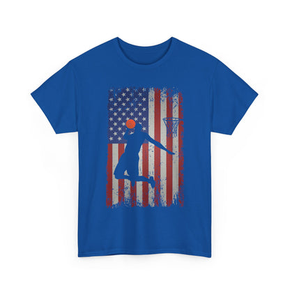 Basketball Player American Flag T-Shirt, Basketball Sports Lovers Women Men T-Shirt