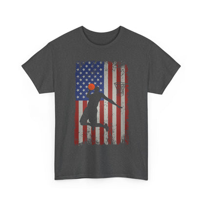 Basketball Player American Flag T-Shirt, Basketball Sports Lovers Women Men T-Shirt
