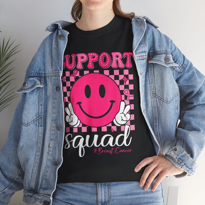 Support Squad Breast Cancer T-Shirt, Breast Cancer Awareness Pink Ribbon Warriors Gifts T-Shirt