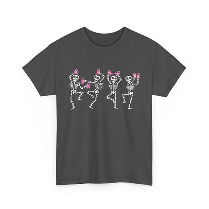 Breast Cancer Shirt, Breast Cancer Awareness, Dabbing Skeleton Pink Ribbon T-Shirt