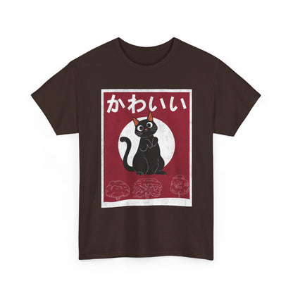 Kawaii Cat T-Shirt, Japanese Art Lovers Gifts, Anime Cat Women Men T-Shirt