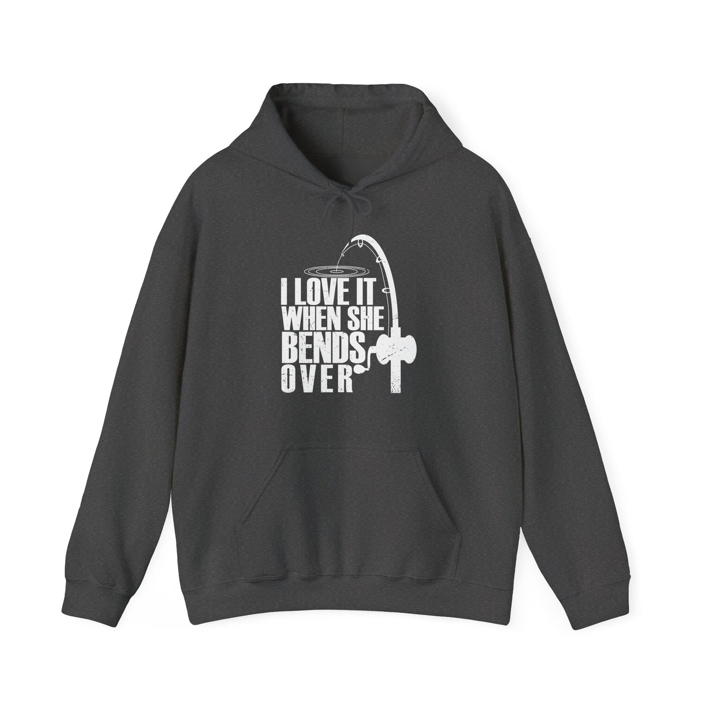 Fisherman Hoodie, Fishing Rod, Fishing Season Lovers I Love It When She Bends Over Hoodie