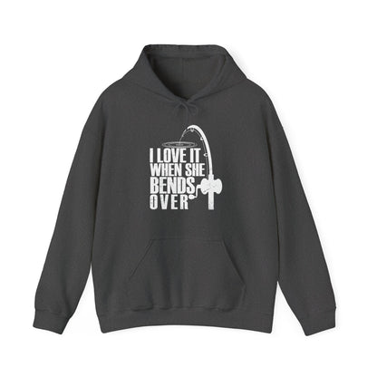 Fisherman Hoodie, Fishing Rod, Fishing Season Lovers I Love It When She Bends Over Hoodie