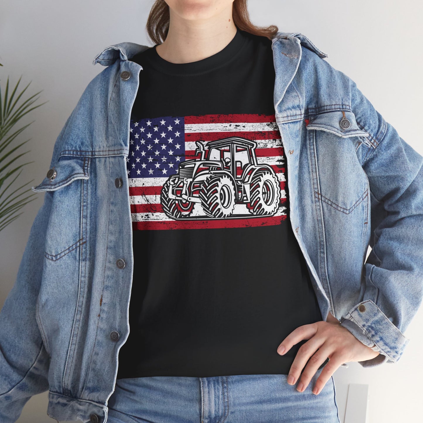 Farming USA Flag Shirt, Farmer Tractor, Farm Lovers Gifts Men Dad T-Shirt