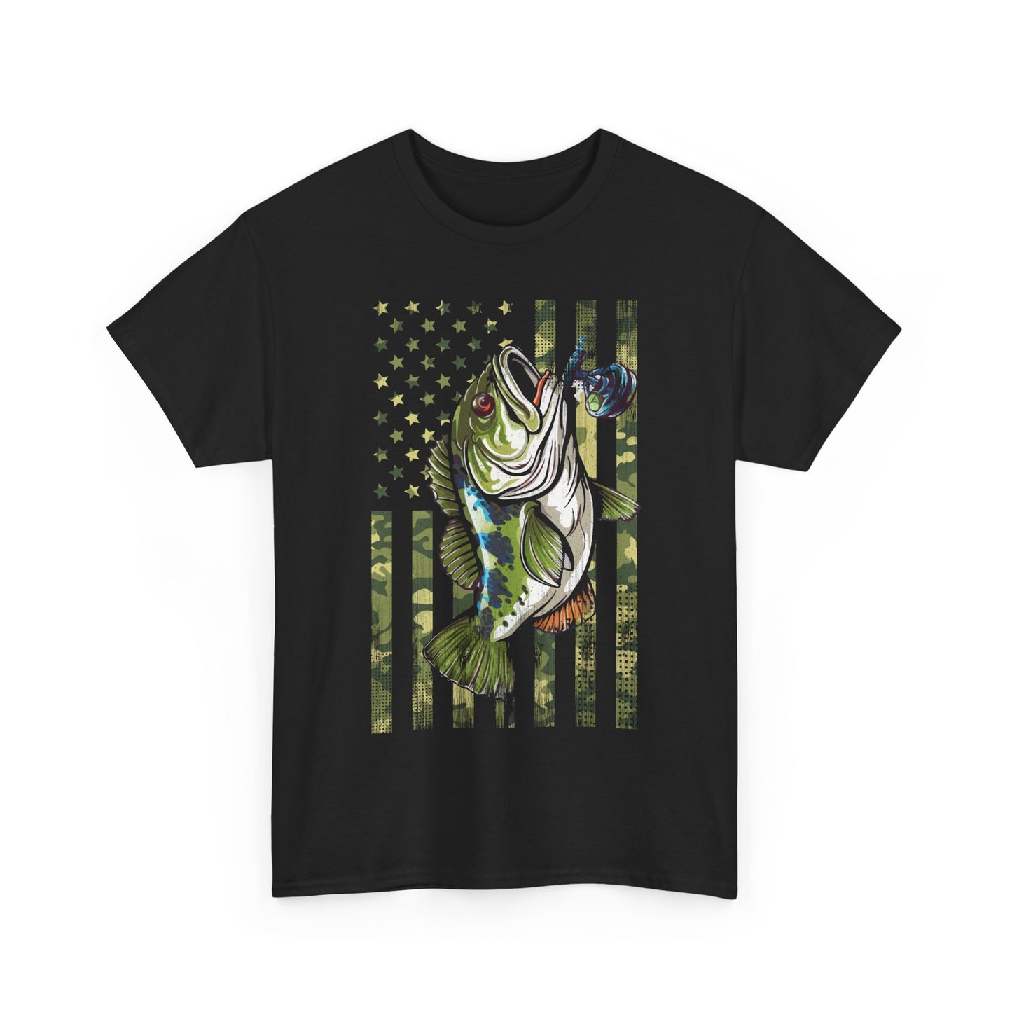 Fisherman Shirt, American Flag Camouflage Fishing, Fishing Season Lovers Camo T-Shirt