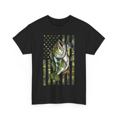 Fisherman Shirt, American Flag Camouflage Fishing, Fishing Season Lovers Camo T-Shirt