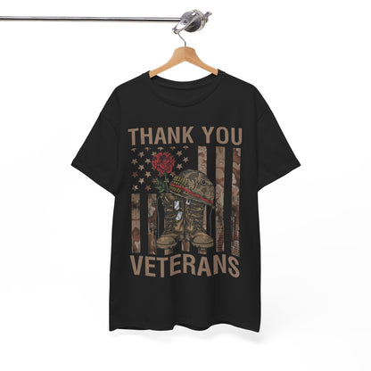 Veteran's Day Shirt, Thank You, Veteran American Flag Dad Grandpa Patriotic T-Shirt