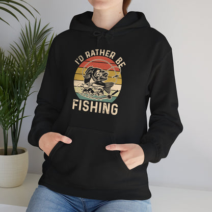 Fishing  Hoodie - I'd Rather Fishing, Fishing Season Lovers, Fisherman Fishing Bass Hoodie