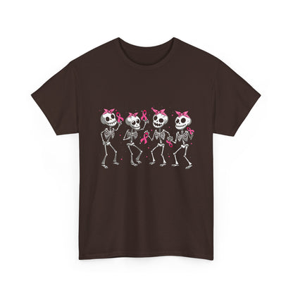 Breast Cancer Awareness T-Shirt, Breast Cancer Dabbing Skeleton Pink Ribbon Funny Shirt