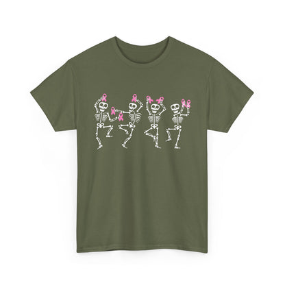 Breast Cancer Shirt, Breast Cancer Awareness, Dabbing Skeleton Pink Ribbon T-Shirt