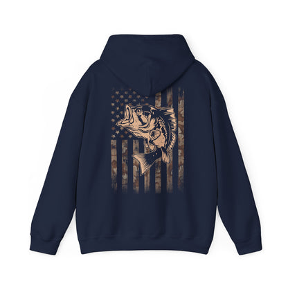 Fishing Camo American Flag Hoodie, Fishing Lovers Gifts, Fisherman Fishing Season Hoodie