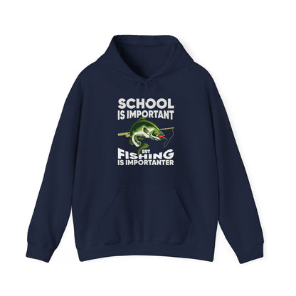 Fishing Hoodie, Fishing Lover Gift Hoodie, School Is Important But Fishing Is Importanter Hoodie