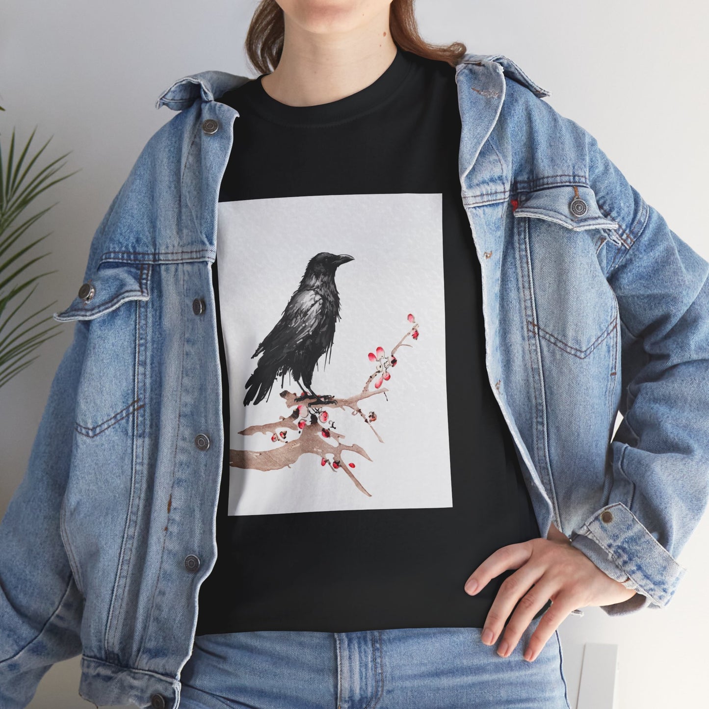 Crow Japanese Art T-Shirt, Raven Lovers Gifts, Japanese Kyosai Woodblock Shirt