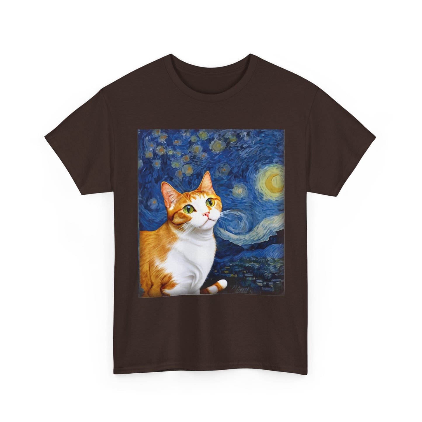 Cat T-Shirt, Cats Owner, Van Gogh Starry Night Cat Animals Lovers Gifts Shirt