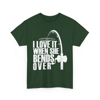Fisherman T-Shirt, Fishing Rod, Fishing Season Lovers I Love It When She Bends Over Shirt