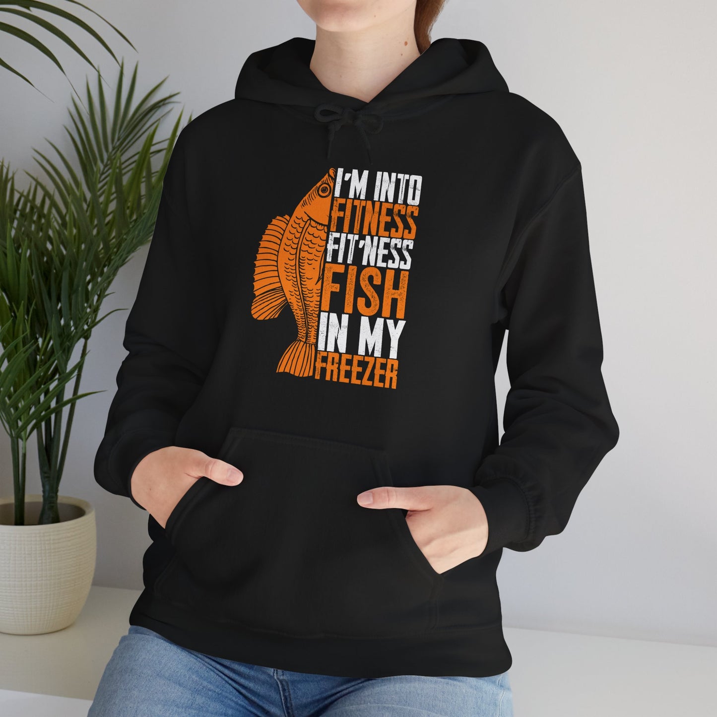 Fishing Hoodie, I'm Into Fitness Fit'ness Fish In My Freezer, Fishing Season Lovers Fisherman Hoodie