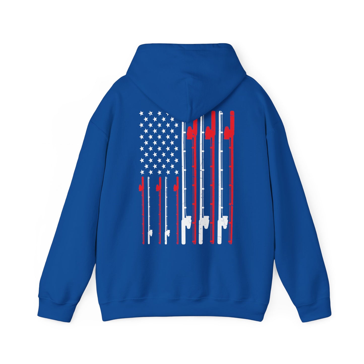 Fishing Hoodie, Fishing Rod American Flag, Fishing Lovers, Fishing Season Fisherman Hoodie