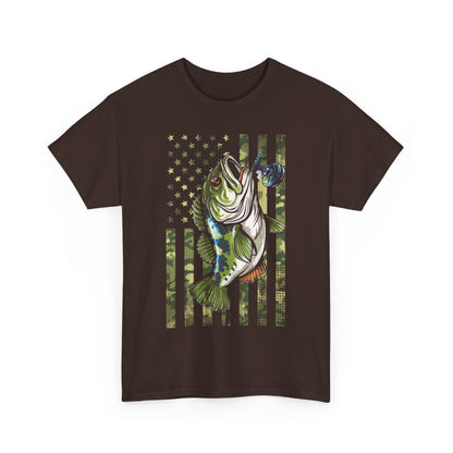 Fisherman Shirt, American Flag Camouflage Fishing, Fishing Season Lovers Camo T-Shirt