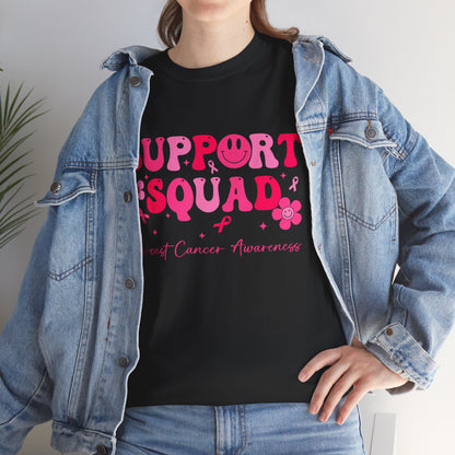 Breast Cancer Shirt, Support Squad, Breast Cancer Awareness Pink Ribbon T-Shirt