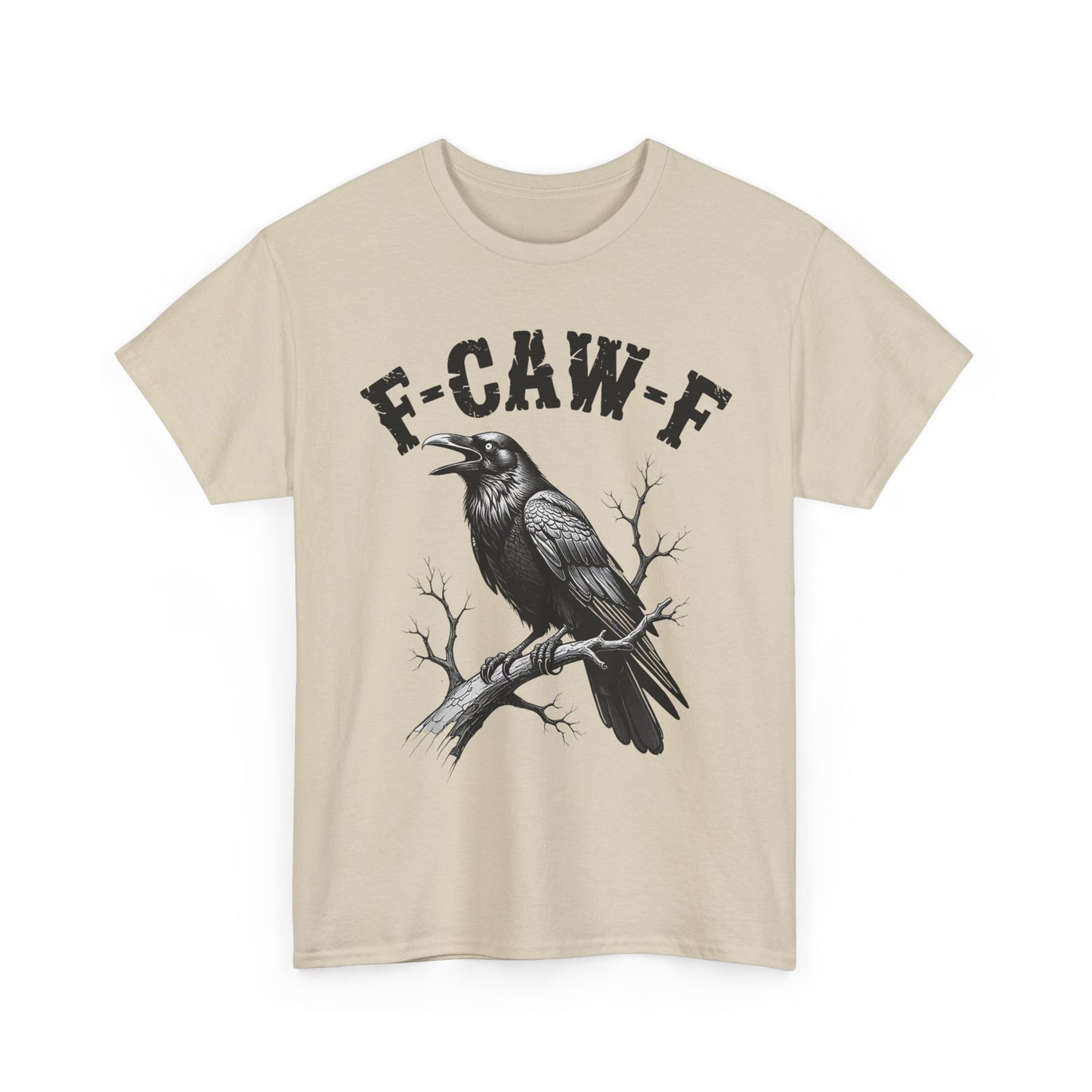Funny F-CAW-F Crow T-Shirt, Black Crow Gothic Adult Humor T-Shirt
