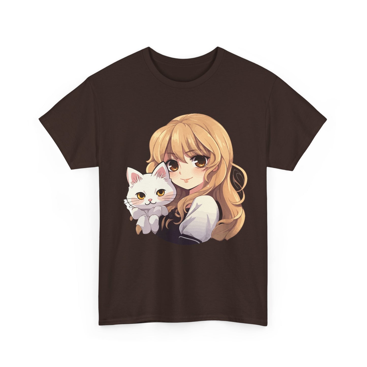Anime Girl with Kawaii Cat Shirt, Otaku Japan Culture Loves Gifts Women Girls T-Shirt