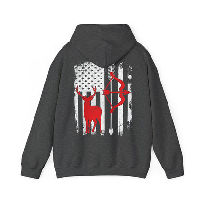 Deer Hunting Hoodie - Hunting Season Lovers, Whitetails Hunter Dad, Camouflage American Flag Hoodie