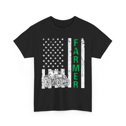 Farmer American Flag T-Shirt, Farming Tractor Lovers Gifts, Farmer Dad Men T-Shirt