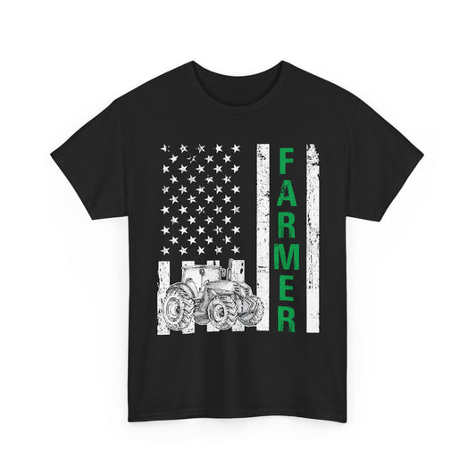 Farmer American Flag T-Shirt, Farming Tractor Lovers Gifts, Farmer Dad Men T-Shirt