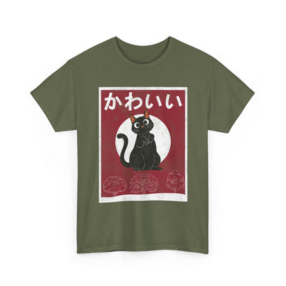 Kawaii Cat T-Shirt, Japanese Art Lovers Gifts, Anime Cat Women Men T-Shirt