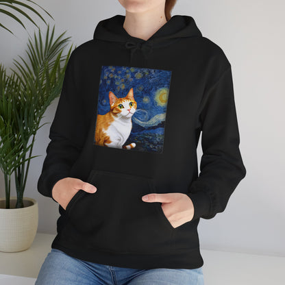 Cat Hoodie, Cats Owner, Van Gogh Starry Night Cat Animals Lovers Gifts Hoodie