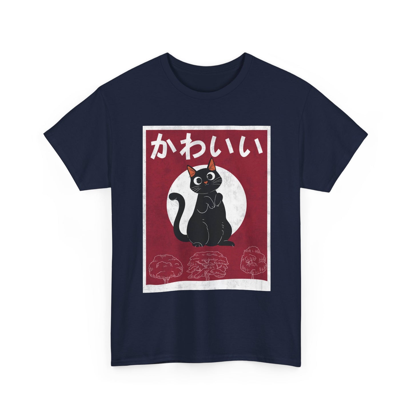 Kawaii Cat T-Shirt, Japanese Art Lovers Gifts, Anime Cat Women Men T-Shirt