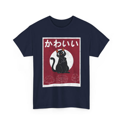 Kawaii Cat T-Shirt, Japanese Art Lovers Gifts, Anime Cat Women Men T-Shirt