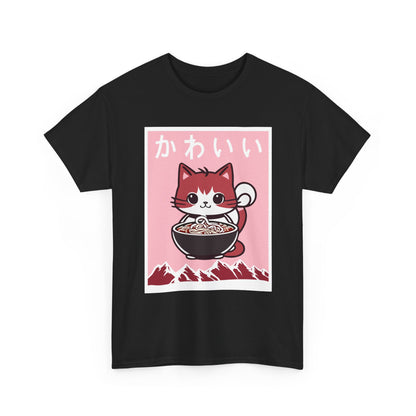 Anime Cat Shirt, Kawaii Cat Lovers Gifts, Japanese Art Woodblock Kitten T-Shirt