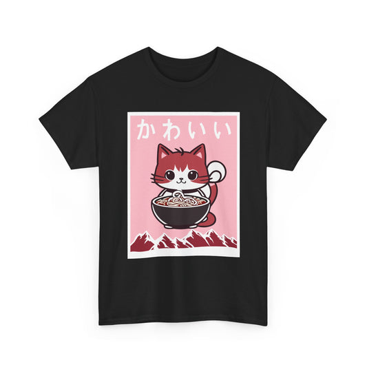 Anime Cat Shirt, Kawaii Cat Lovers Gifts, Japanese Art Woodblock Kitten T-Shirt