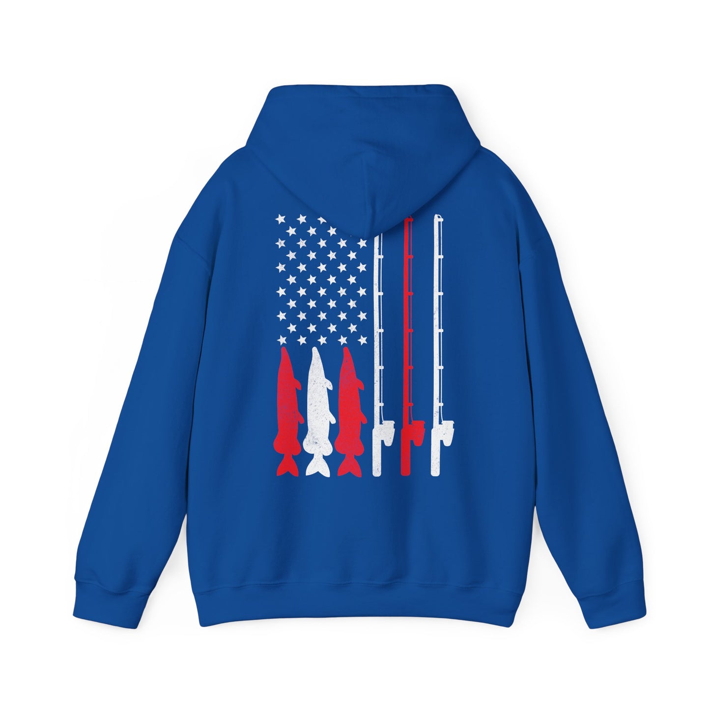 Fishing Rod American Flag Hoodie, Fishing Season Lovers Gift, Fisherman Fishing Hoodie