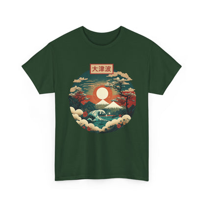 Japanese Art Shirt, Japan Lover, Japanese Red Sunset Women Men T-Shirt
