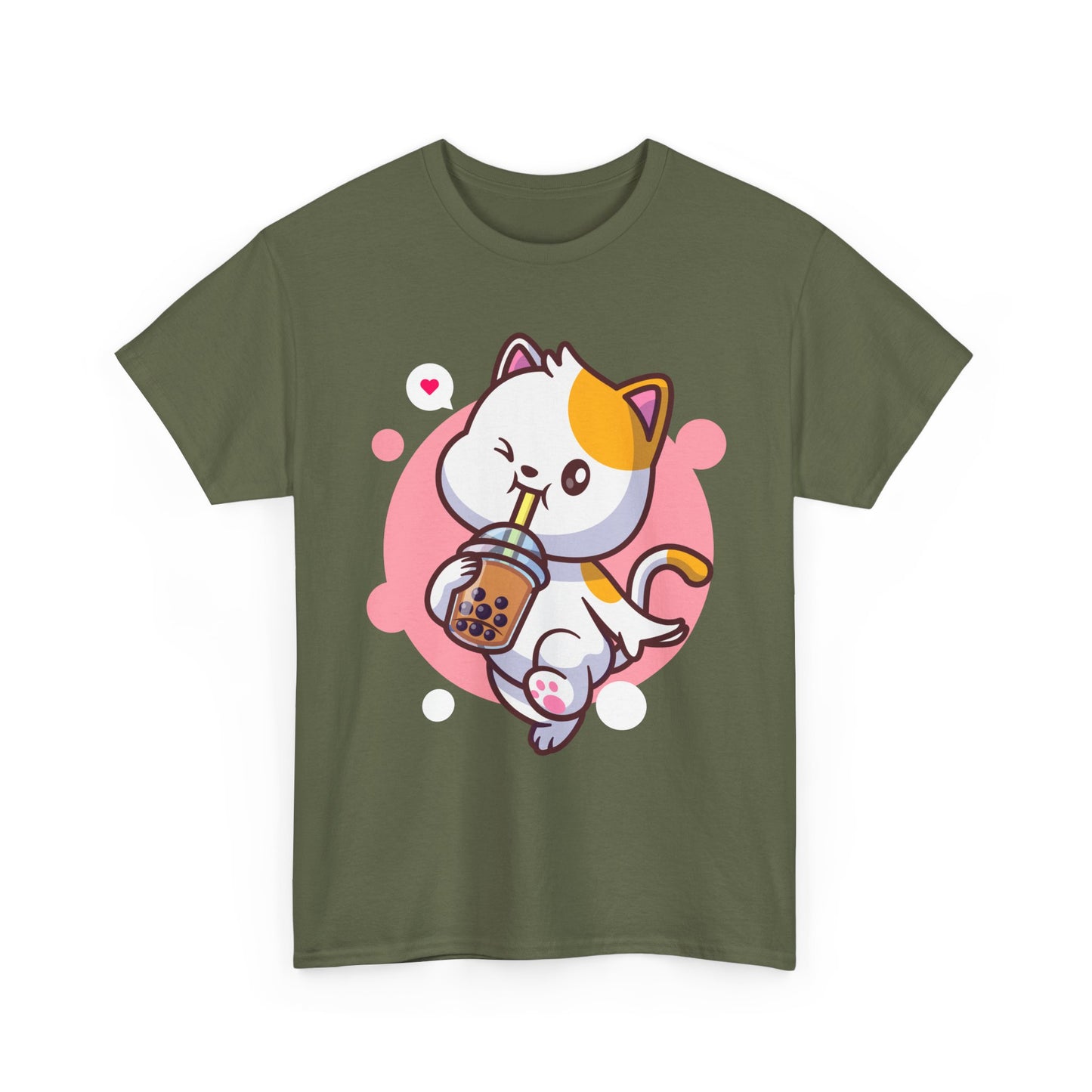 Anime Cat T-Shirt, Kawaii Cat Neko Boba Tea Cats Lovers Funny Women Men Shirt