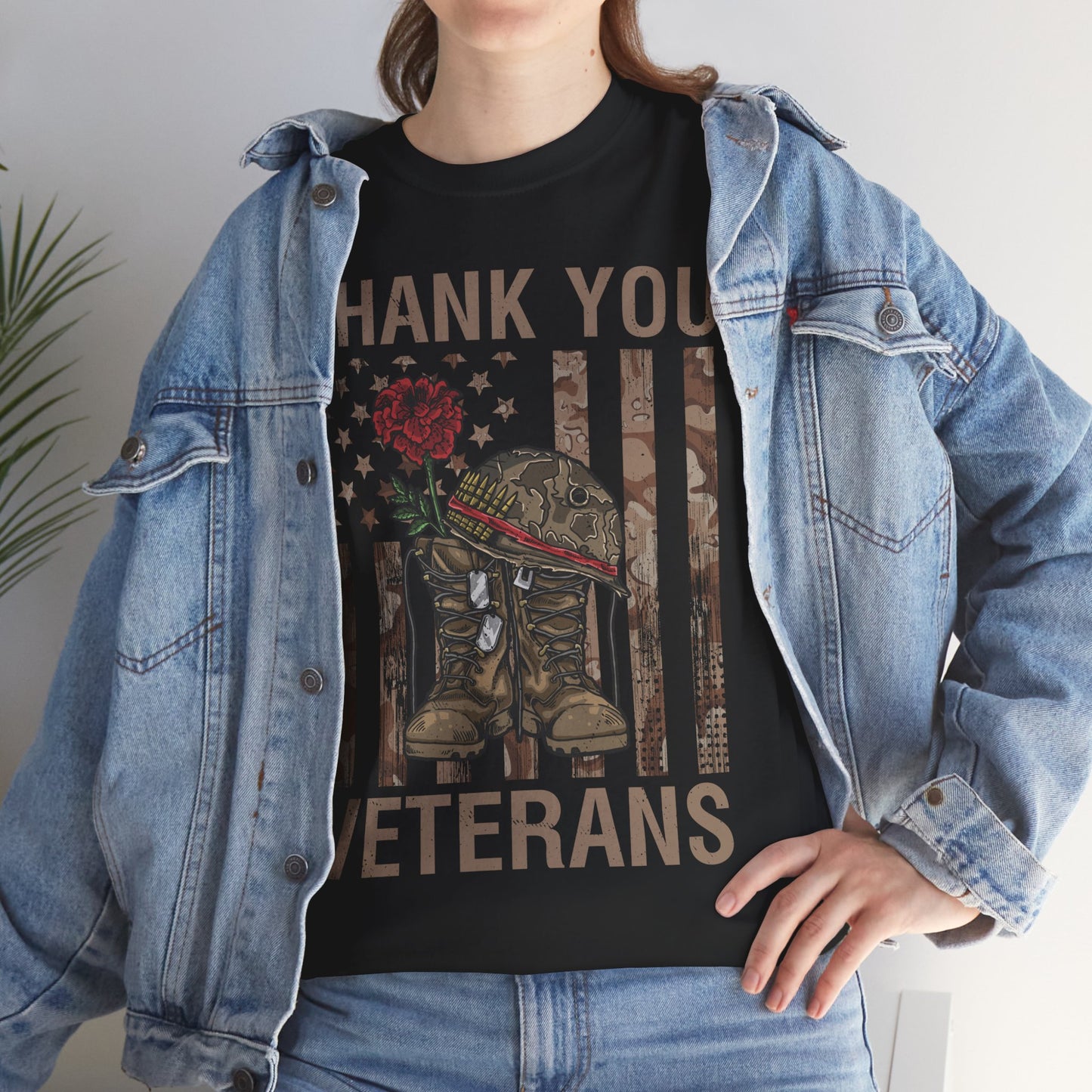 Veteran's Day Shirt, Thank You, Veteran American Flag Dad Grandpa Patriotic T-Shirt