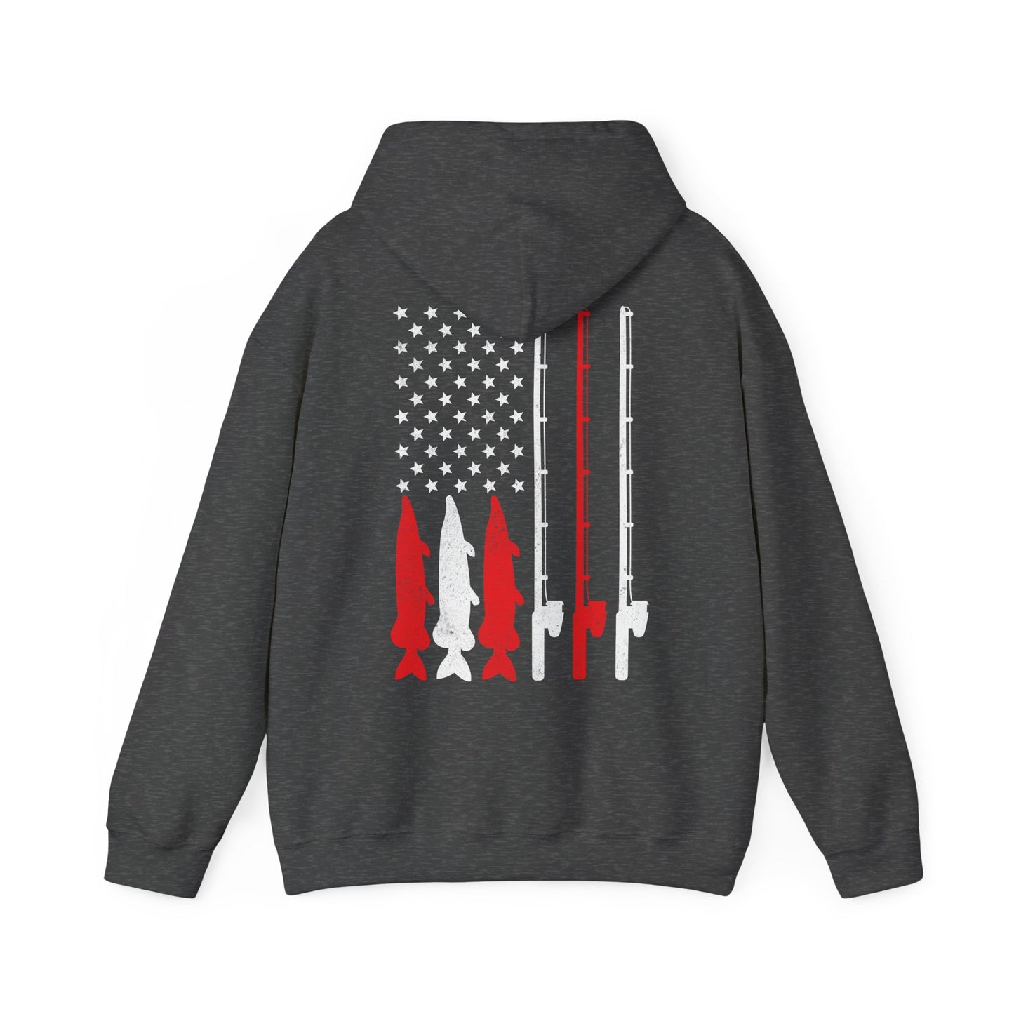 Fishing Rod American Flag Hoodie, Fishing Season Lovers Gift, Fisherman Fishing Hoodie