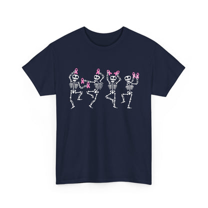Breast Cancer Shirt, Breast Cancer Awareness, Dabbing Skeleton Pink Ribbon T-Shirt