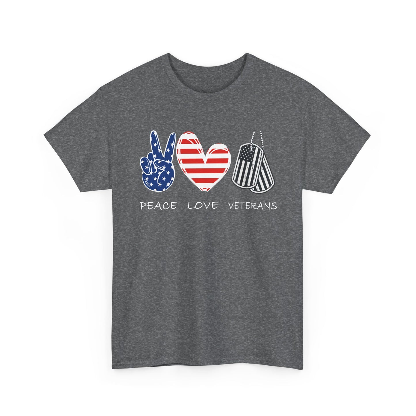 Veterans Day T-Shirt, Peace Love Veterans, Veterans American Flag Men T-Shirt