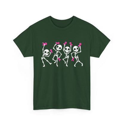 Breast Cancer Pink Ribbon T-Shirt, Dabbing Skeleton Breast Cancer Awareness T-Shirt